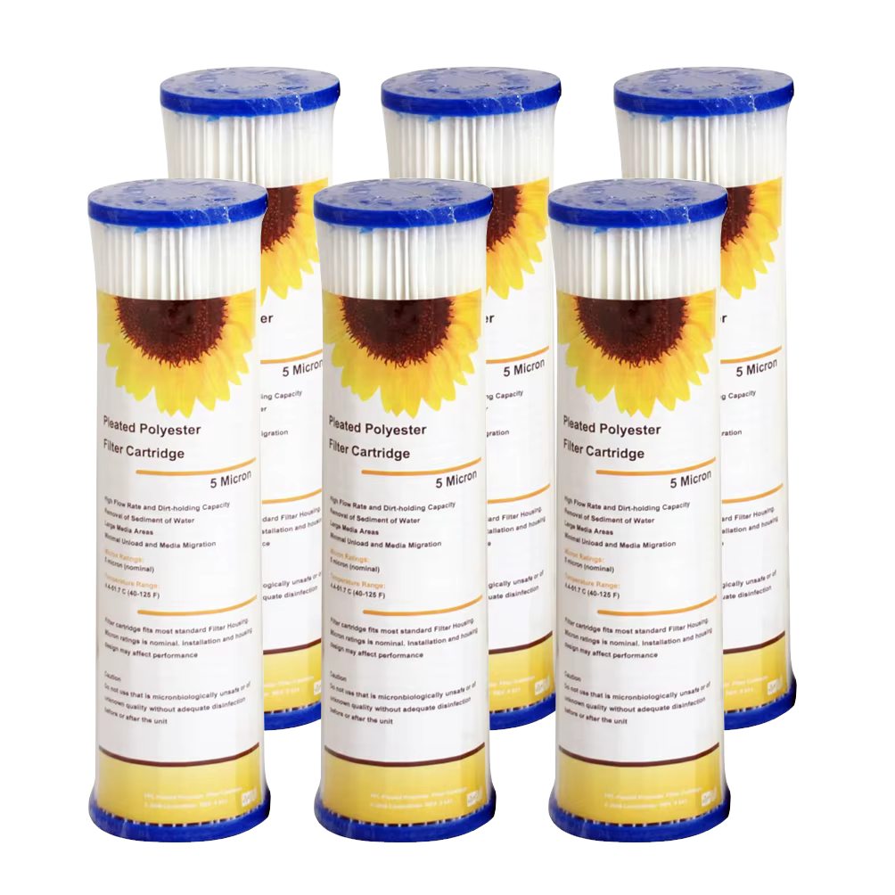 Coronwater 10" X 2,5" cartouche de filtre à eau à sédiments plissée paquet de 6 pour système de puri
