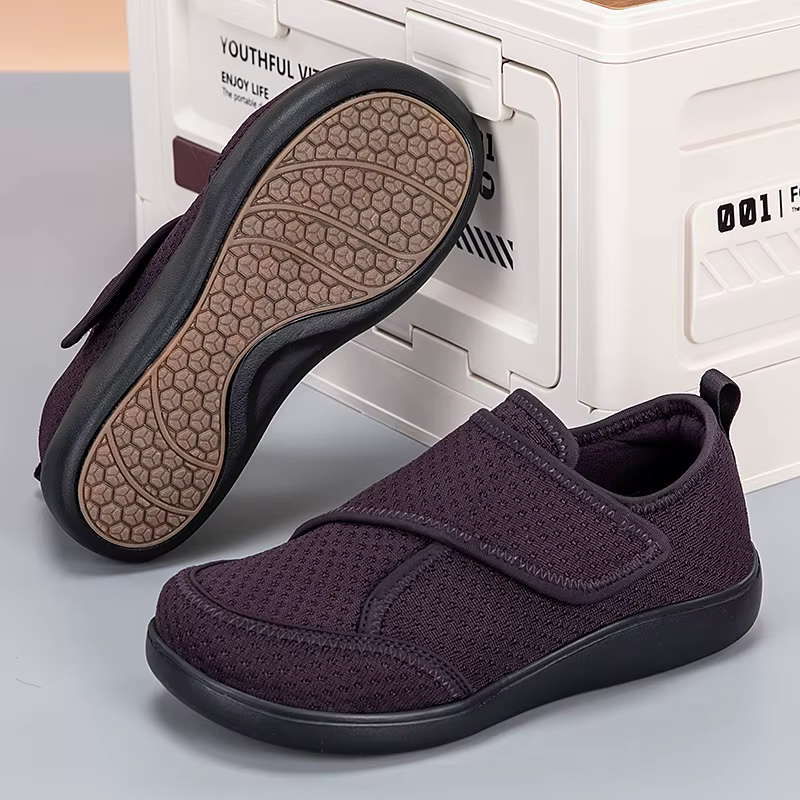 Chaussures ouvertes pour personnes âgées, chaussures pour diabétiques réglables, pieds gonflés, larg