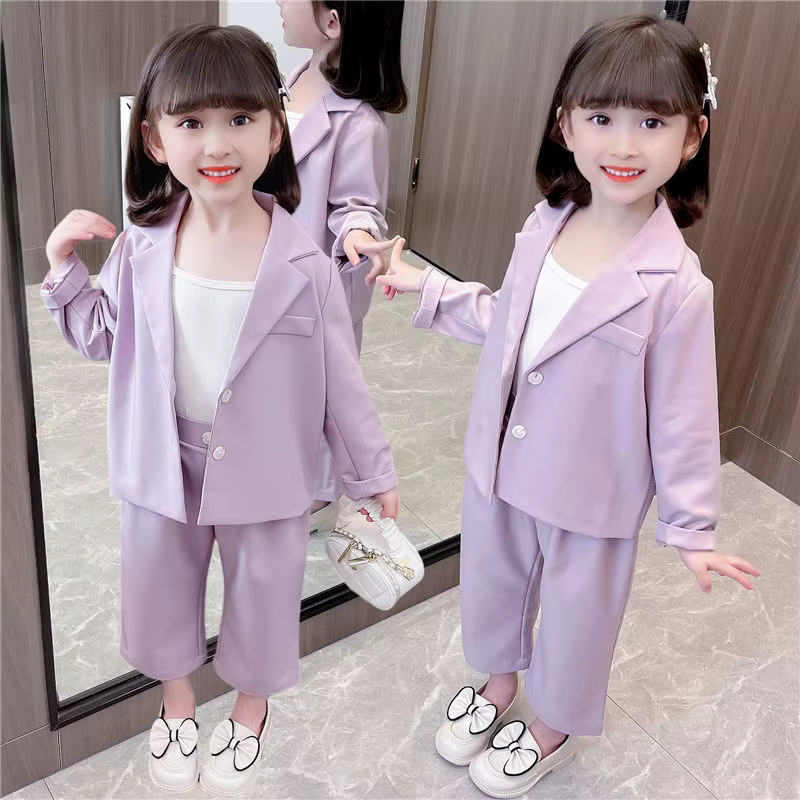 Blazer en coton pour enfants, nouvelle collection, fin, à manches longues, 2 pièces, créatif, respir