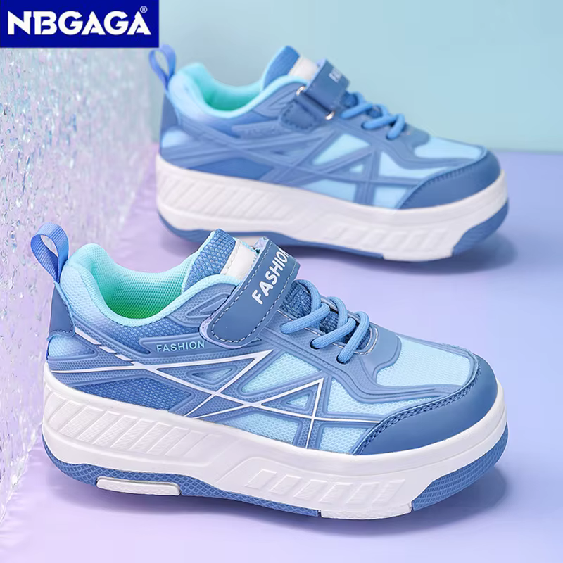 Chaussures de roller avec roulettes amovibles à quatre roues pour enfants, garçons et filles, basket