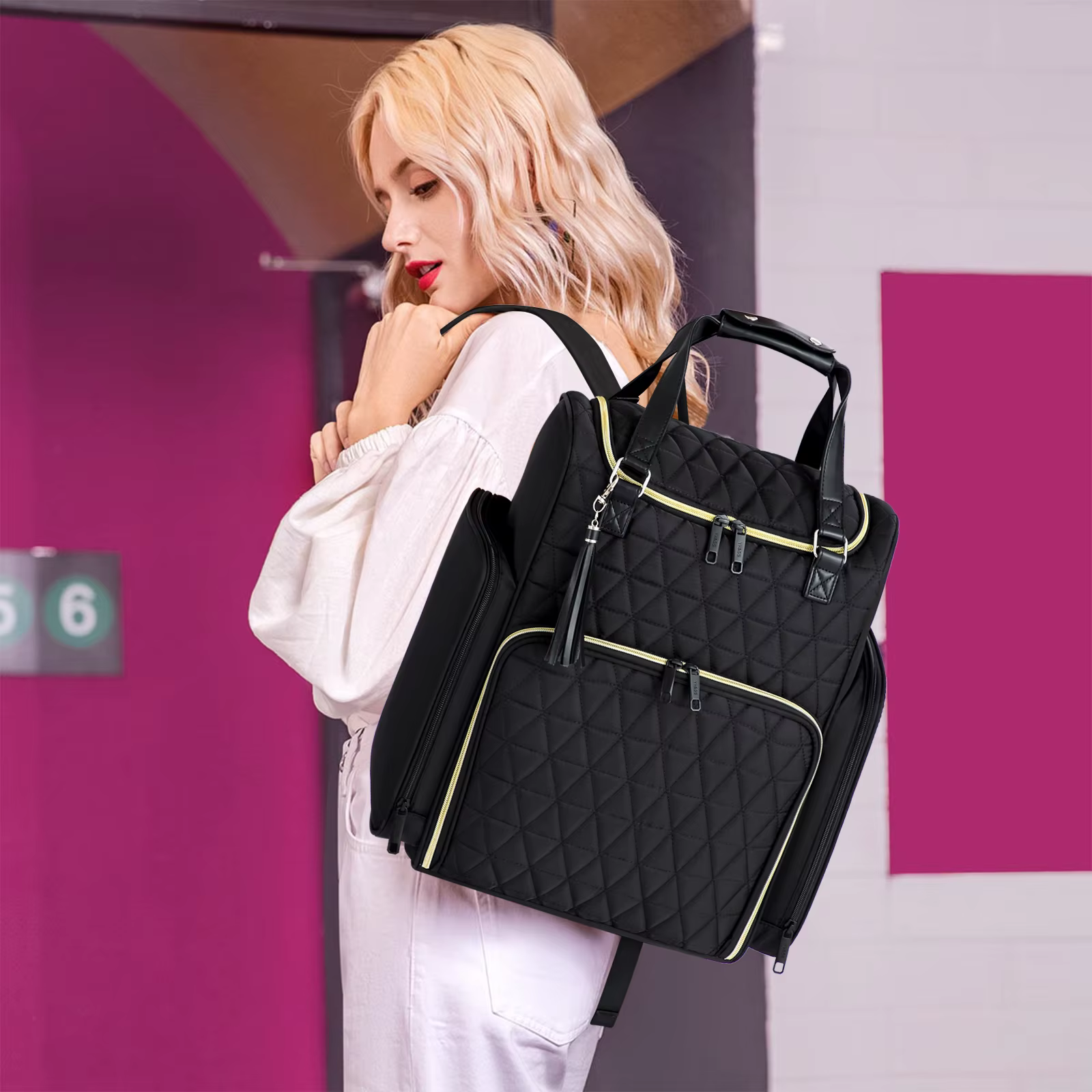 Sac à dos organisateur de vernis à ongles, multi-compartiments, pour accessoires de manucure, outils