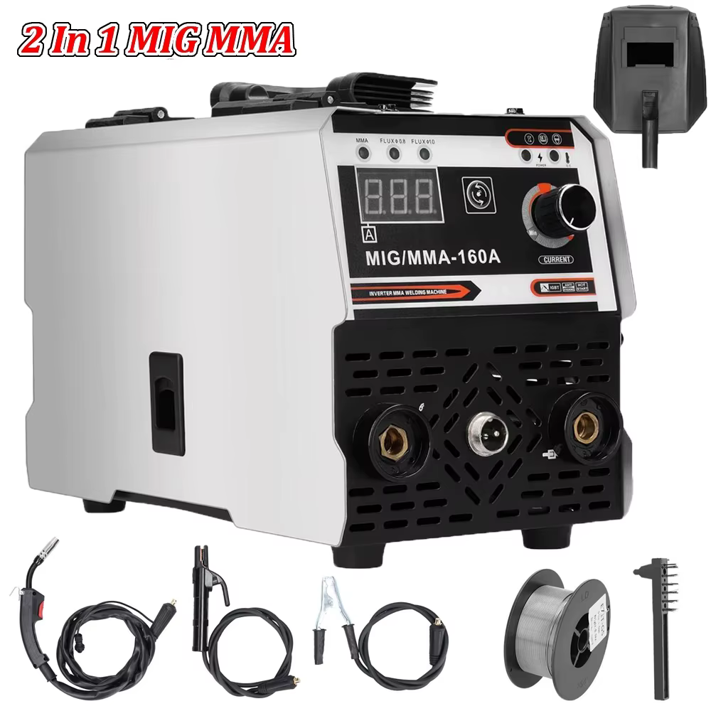 Machine à souder MIG MMA 2 en 1, soudeur à onduleur IGBT DC, alimentation automatique des fils, soud