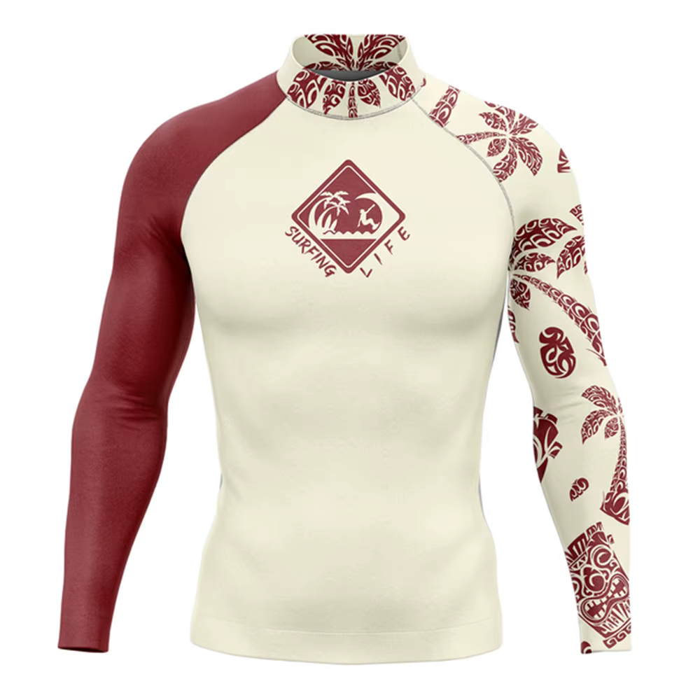 Rash Guard hommes Surf chemises à manches longues Lycra Surf Traje De Baño Manga Larga maillot De Ba