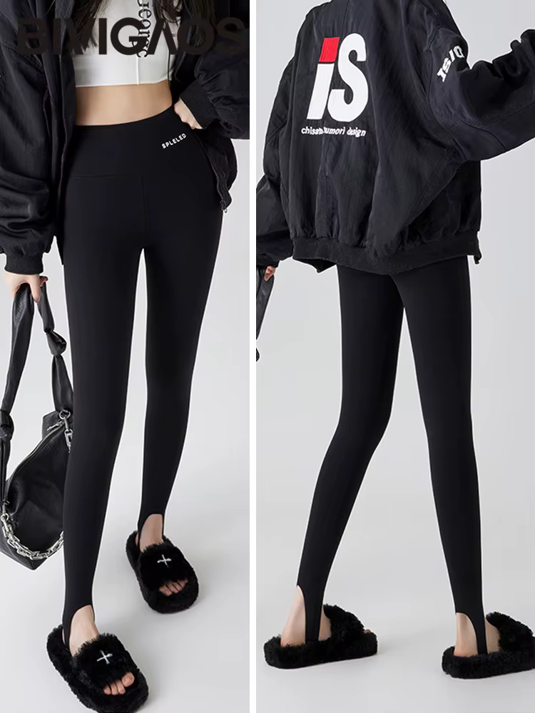 BIVIGAOS automne hiver nouveau lapin polaire épaissir bottes Leggings femmes mince pied pantalon Yog