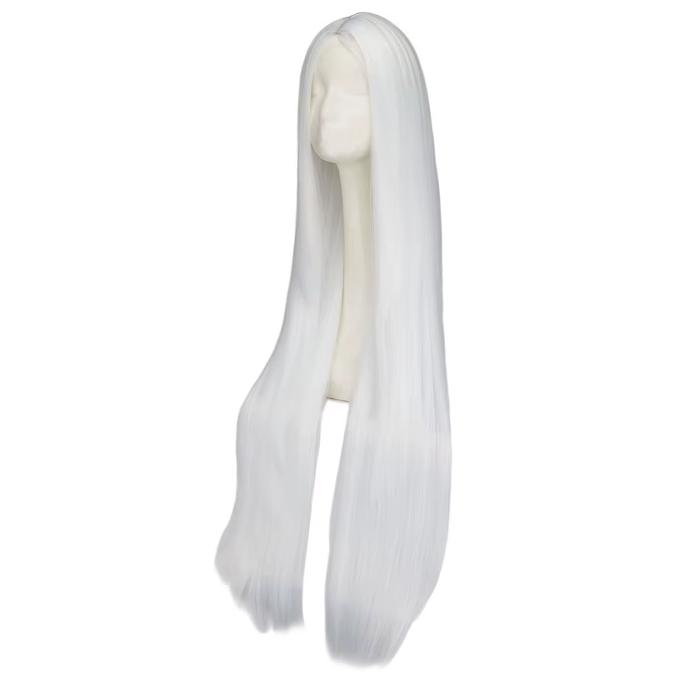 Perruque blanche 100CM/40 pouces, fibre synthétique résistante à la chaleur, cheveux longs pour Cost