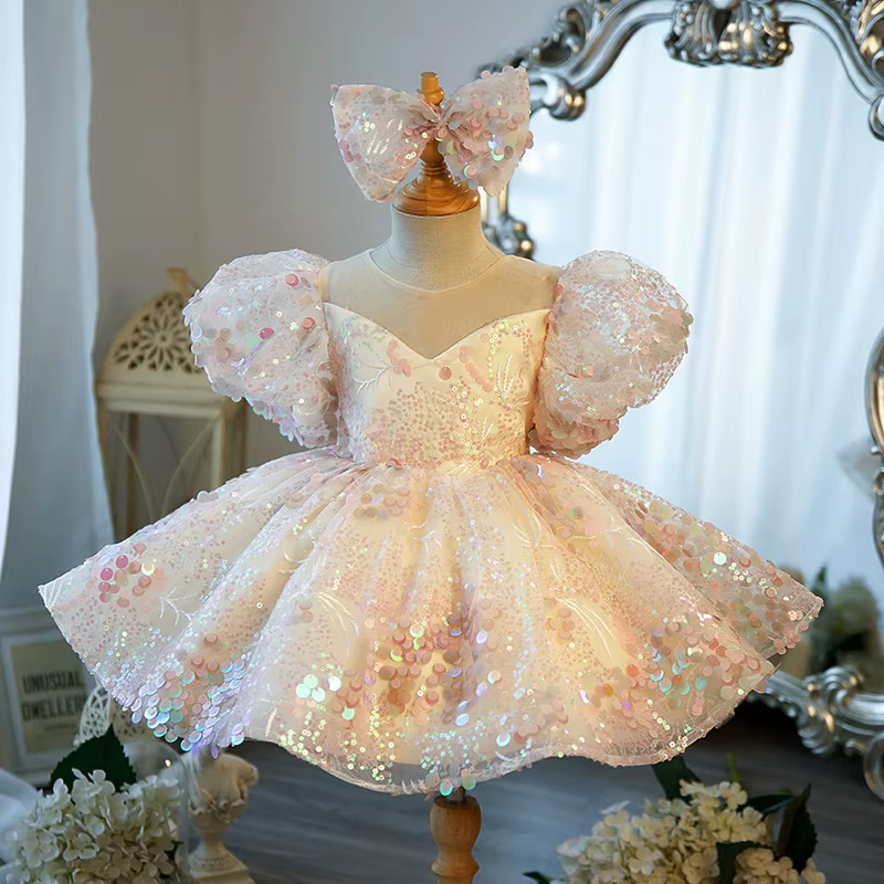 Robe de soirée haut de gamme pour filles, robe de spectacle de Piano pour enfants, robe de princesse