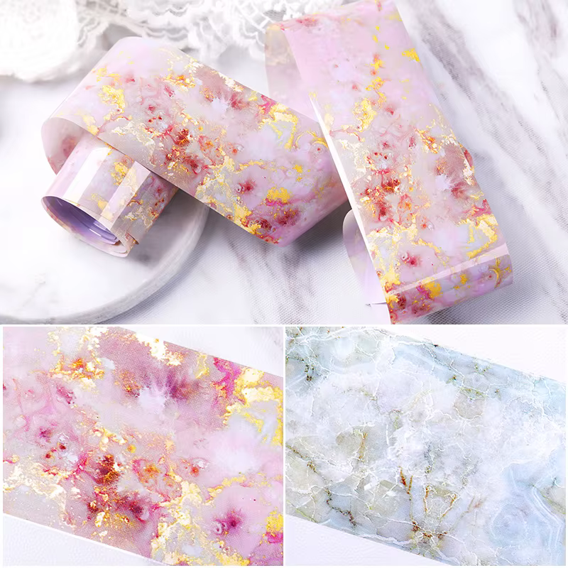 nail art stickers ongle nails art accesoires manucure Autocollants pour ongles motif marbre, feuille