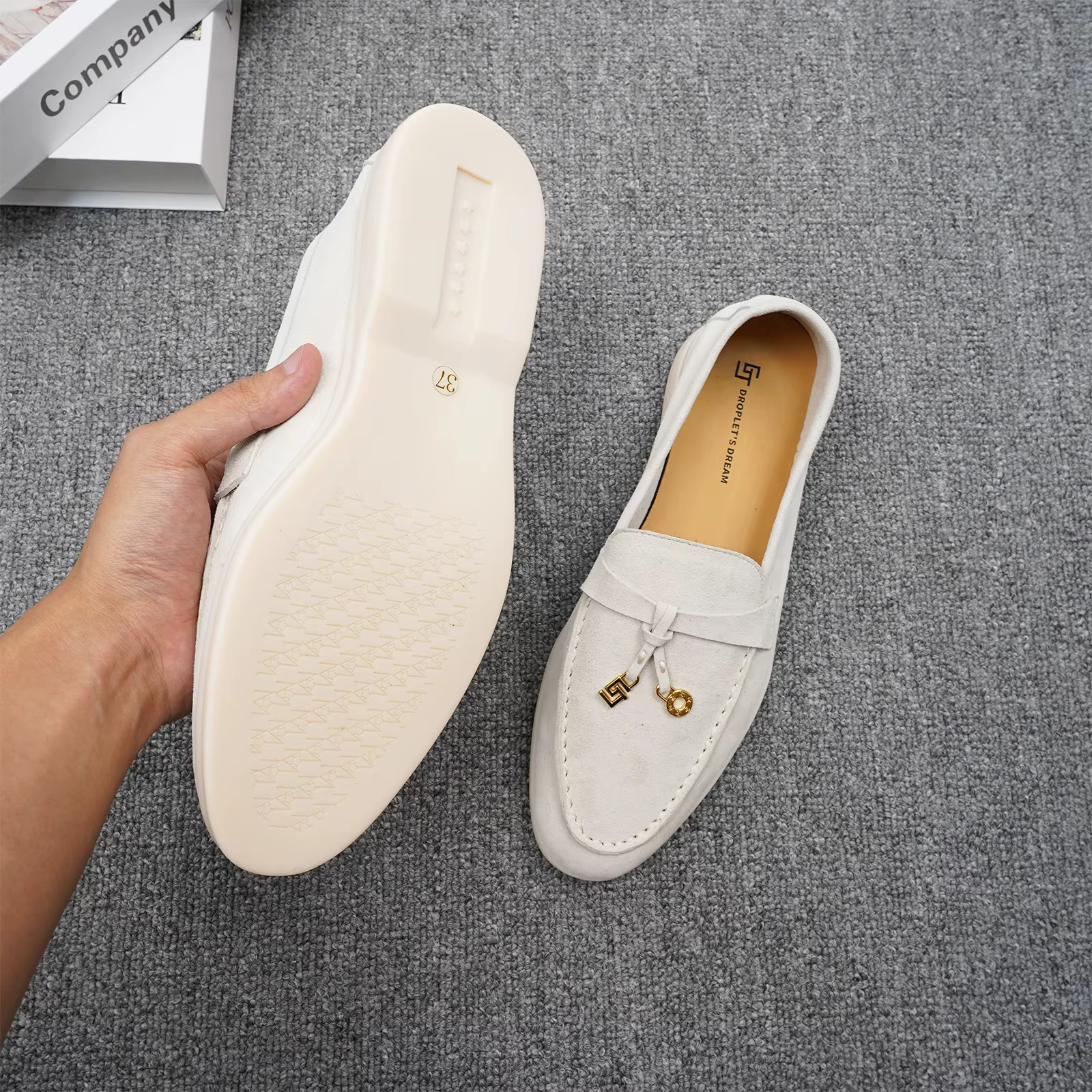Chaussures décontractées de luxe à tête ronde pour femmes, surface en cachemire, chaussures de condu