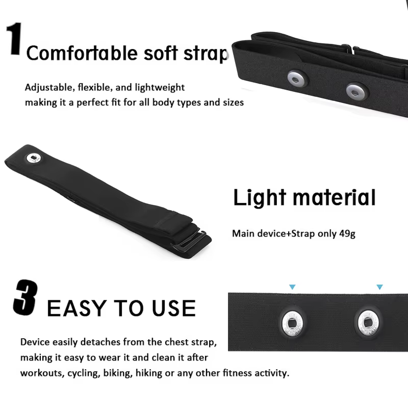 Sangle de remplacement pour moniteur de fréquence cardiaque, 1 pièce, Compatible avec Polar H7 H9 H1