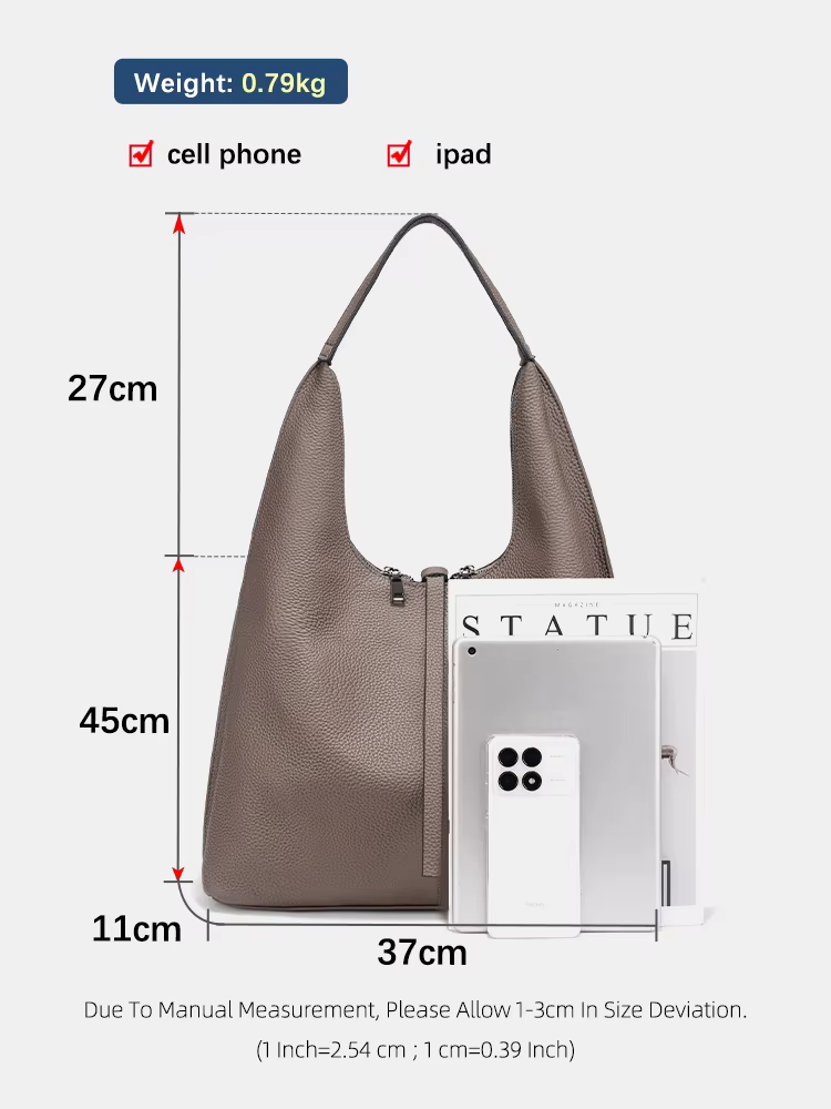 Zency – sac Hobo à bandoulière en cuir véritable pour femme, sac de Shopping de grande capacité en c
