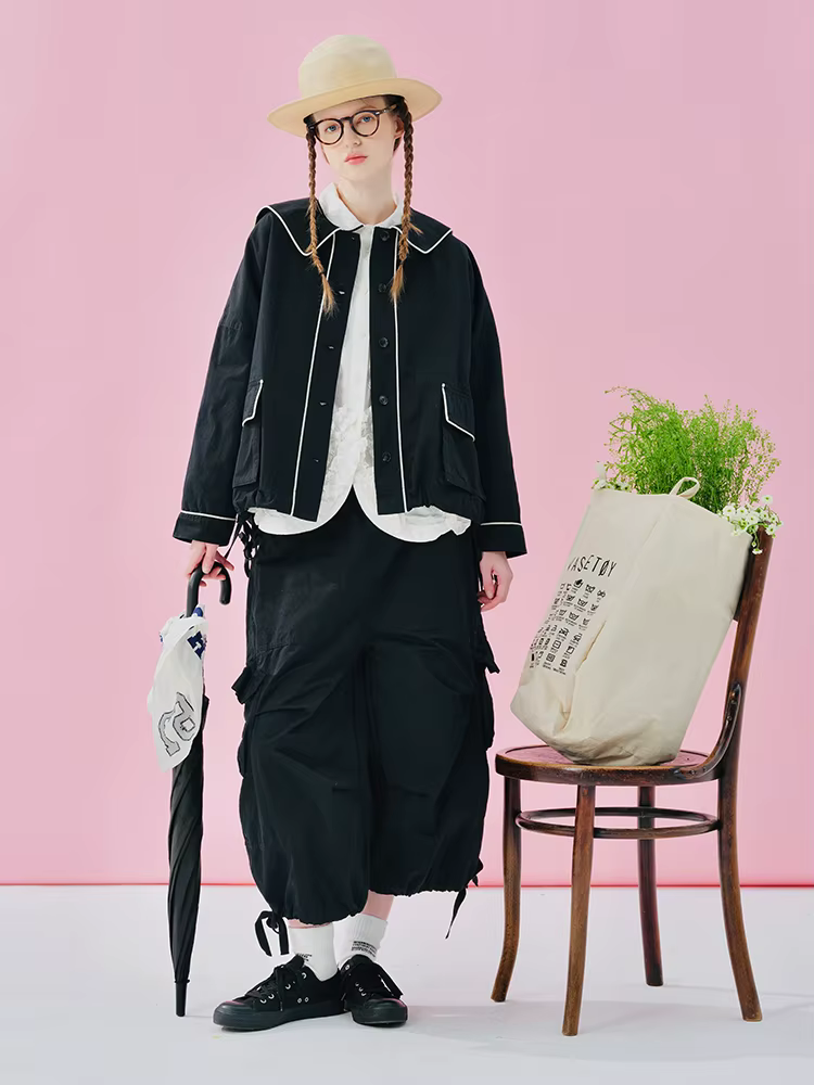 Tenstein KOKON-Pantalon à Jambes Larges pour Femme, Design Original, Taille artificiel astique, Poch