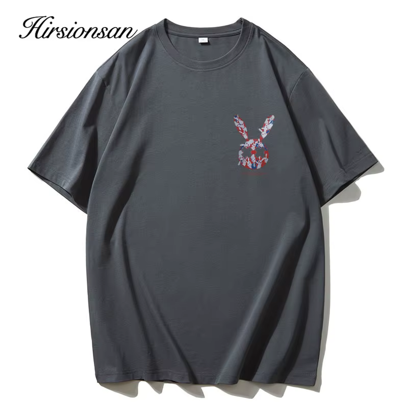Hirsionsan-T-shirt imprimé Kawaii pour femme, 100% coton, col rond, vintage, basique, décontracté, c