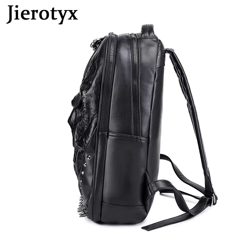 JIEROTYX sacs à dos pour femmes et hommes Steampunk gothique Rivet personnalité grande capacité voya