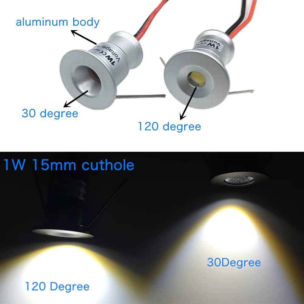 Mini Downlight LED 12V 1W encastré petit Spot lumière plafond cuisine salle escalier intérieur proje