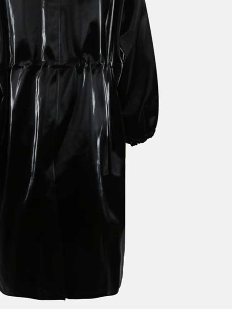 Mauroicardi-Manteau Long en Faux Cuir PVC pour Femme, Imperméable et Brcorporelle, avec Poignées, Ca