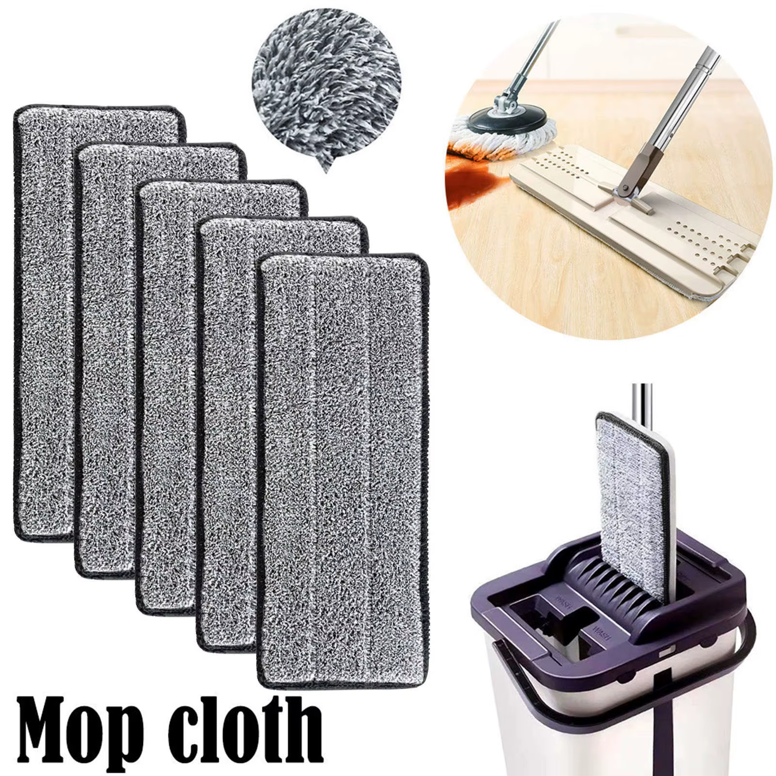 Tampon de vadrouille en microfibre de remplacement, 3 à 20 pièces, vadrouille lavable en microfibre,