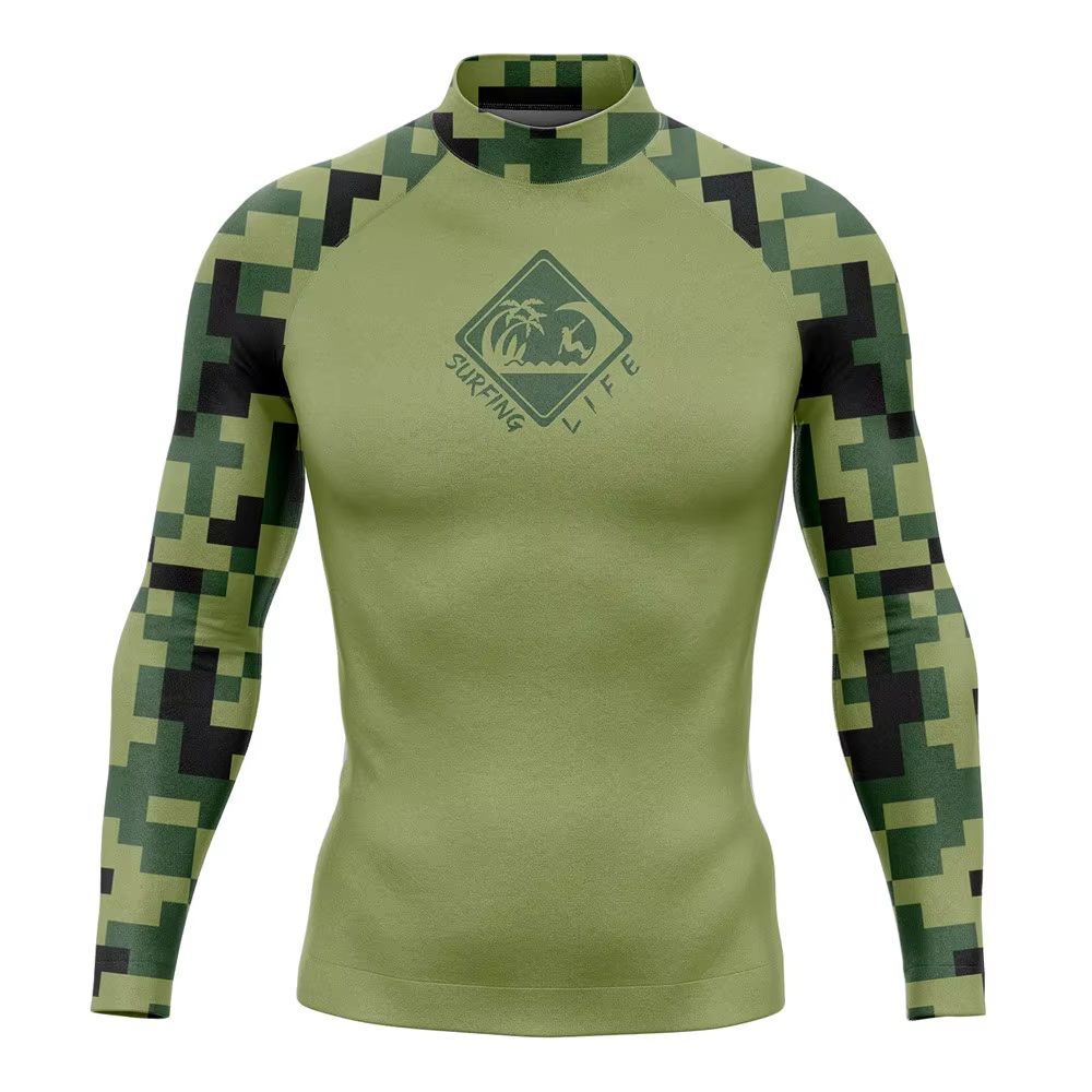 Rash Guard hommes Surf chemises à manches longues Lycra Surf Traje De Baño Manga Larga maillot De Ba