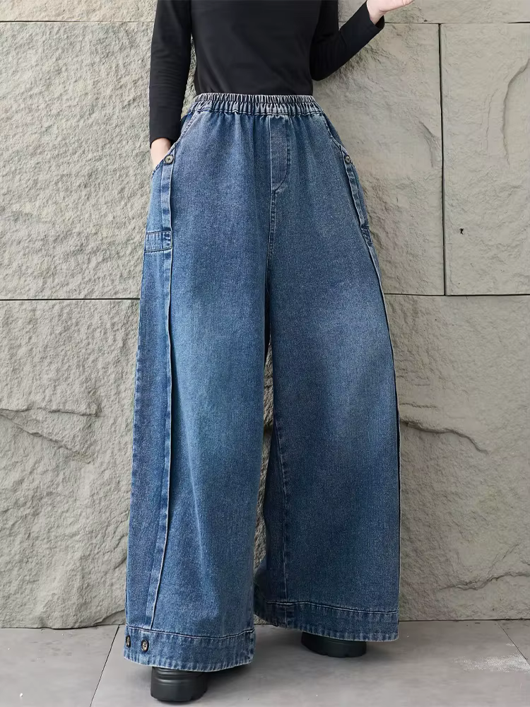 Amax LuluE 2026 printemps mode classique Denim pantalon dames Vintage solide jean décontracté femmes