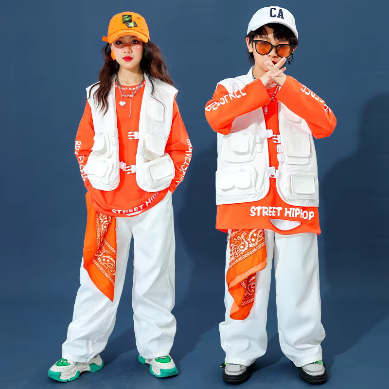 Costume de danse jazz rouge pour filles, tenue d'entraînement jazz pour enfants, vêtements de perfor