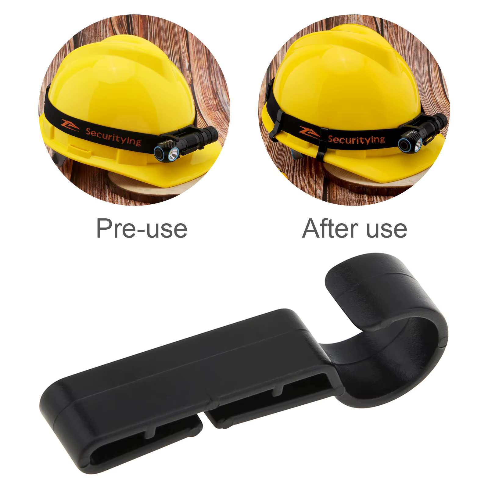 Clips de casque en plastique, 4 pièces, facile à monter, Clips de lumière pour casque rigide, torche