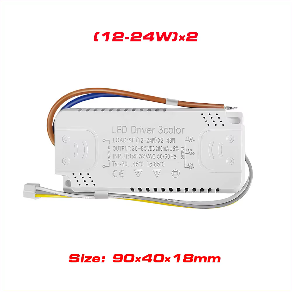 Adaptateur de pilote LED pour alimentation AC 165-265V, 3 couleurs, 40-60W × 2 60-80 × 2, KampmA, un