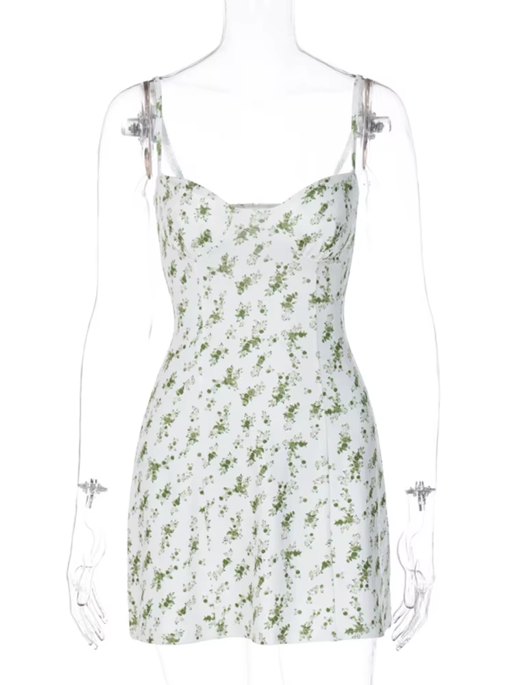 Ahagaga – Robe courte à imprimé floral pour femmes, Streetwear, décontracté et régulier, sans bretel