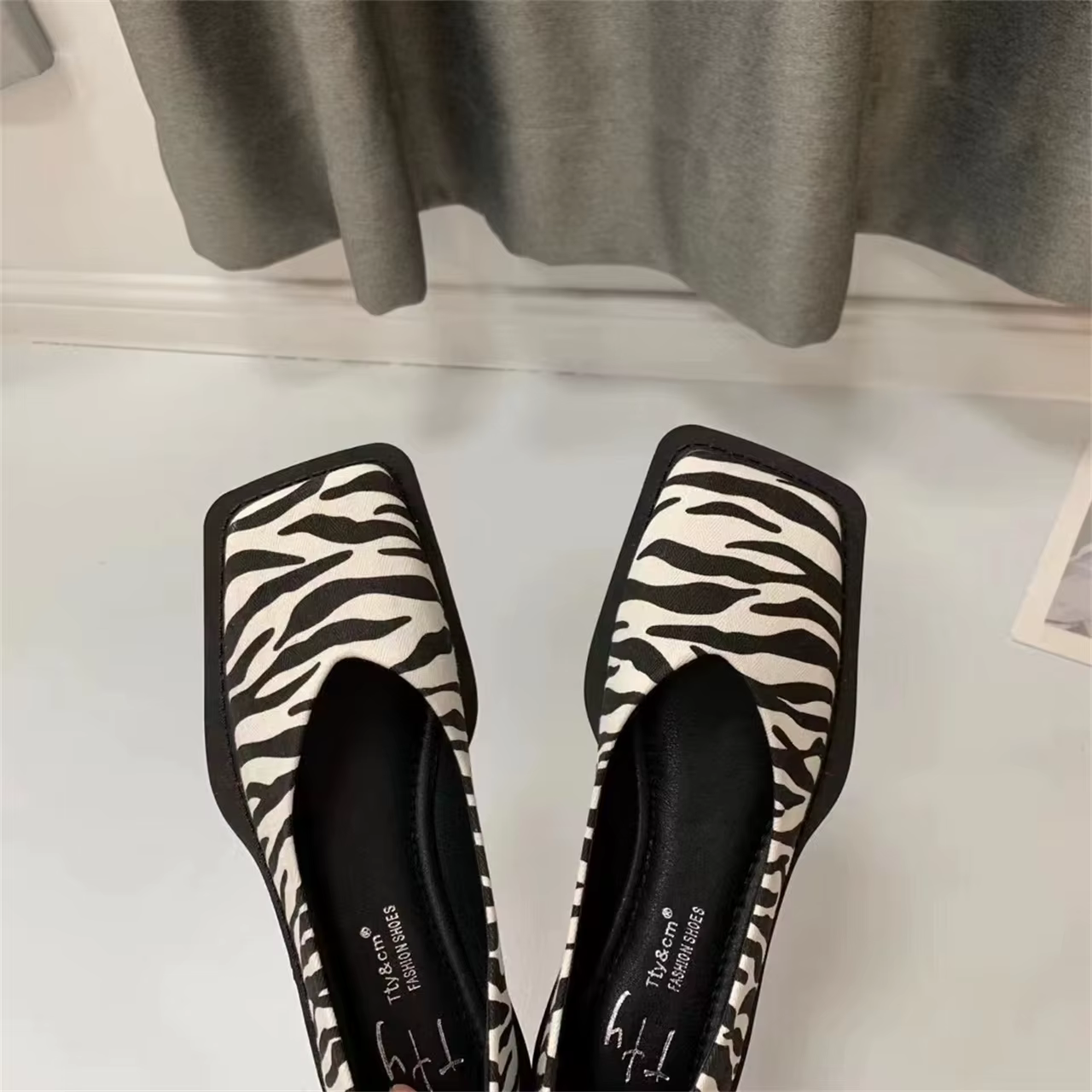Bailamos-Chaussures plates carrées pour femmes, mocassins décontractés, doux, élastiques, ballerine