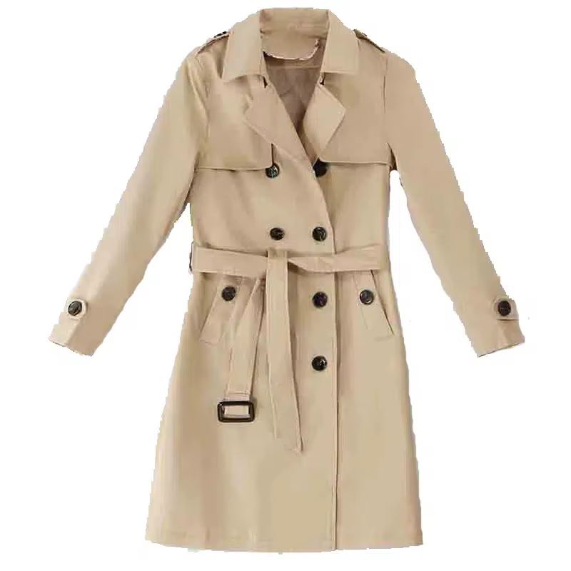 Manteau coupe-vent mi-long violet pour femme avec ceinture, taille fine coréenne, vêtements d'extéri