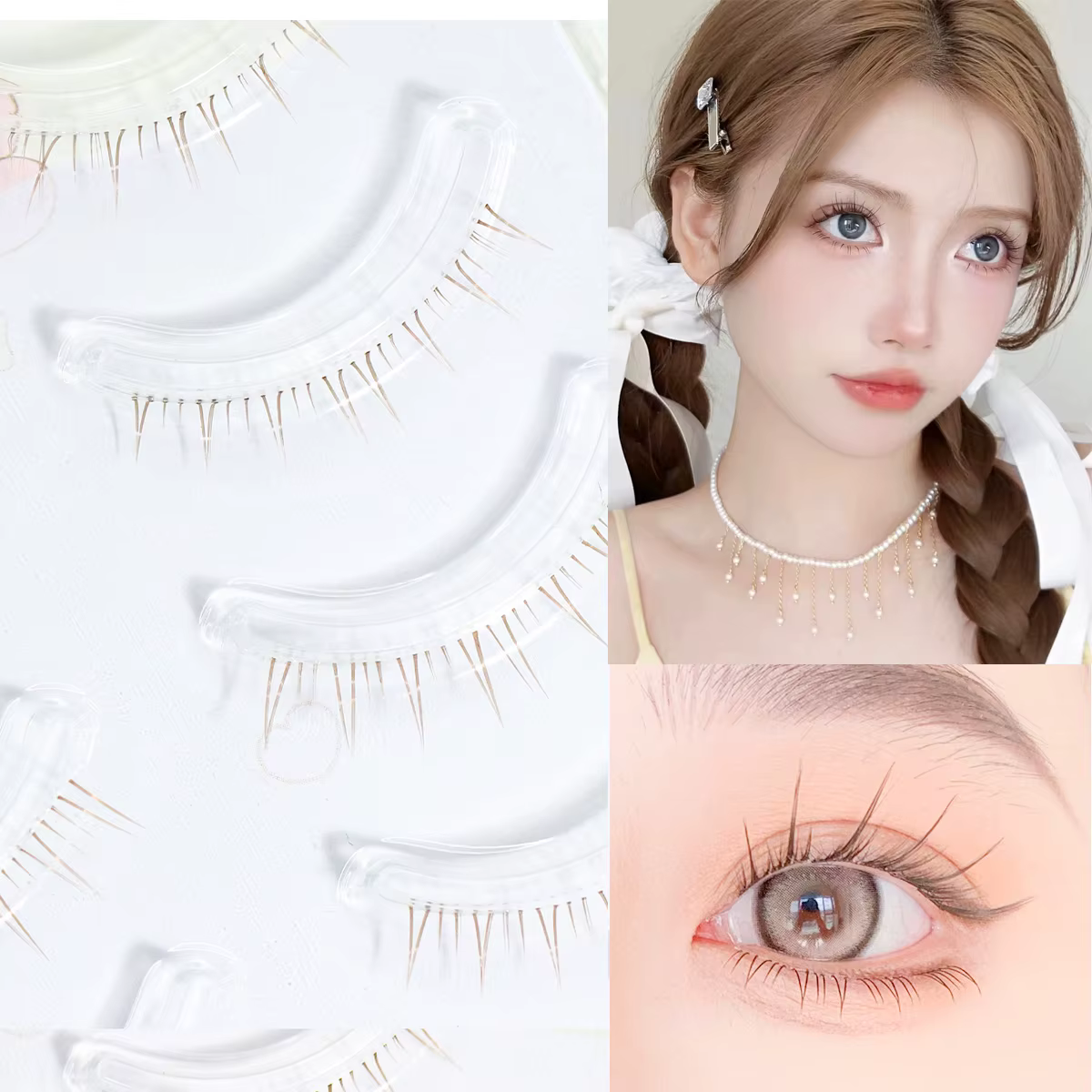 Menglu 4-7mm marron der cils petite flamme cils inférieurs noir naturel Style court Imitation peintu