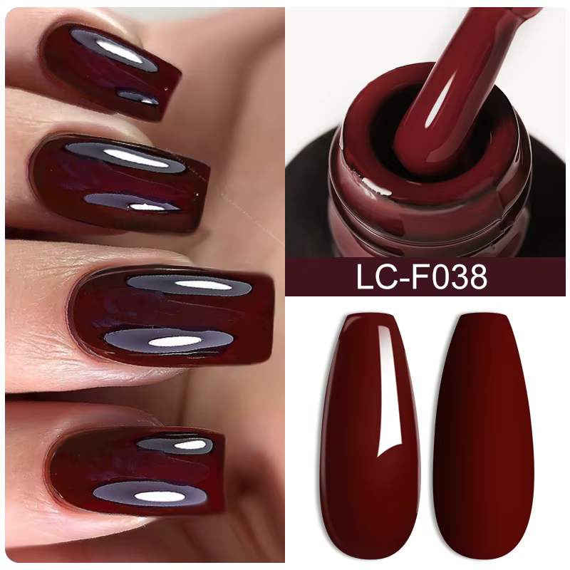 LIToxique-Verhéritage à Ongles Gel pour Manucure, Brun Foncé, Série de Documents, Chocolat, Vin, Rou