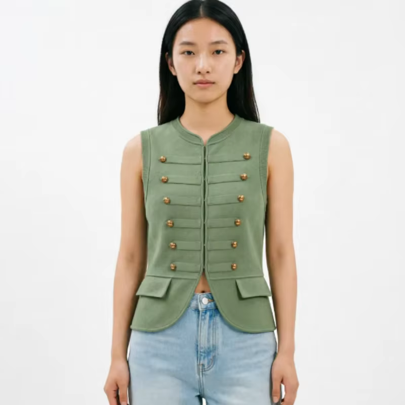 Nouveau gilet tricoté sans manches pour femme, rafraîchissant et élégant, pour la saison des diplôme