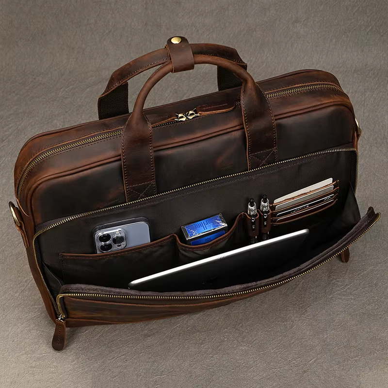 Étui à Bombes en Cuir group pour Homme, Sac d'Ordinateur, 14 15.6 Pouces, PC, Médecin, Avocat, Busin