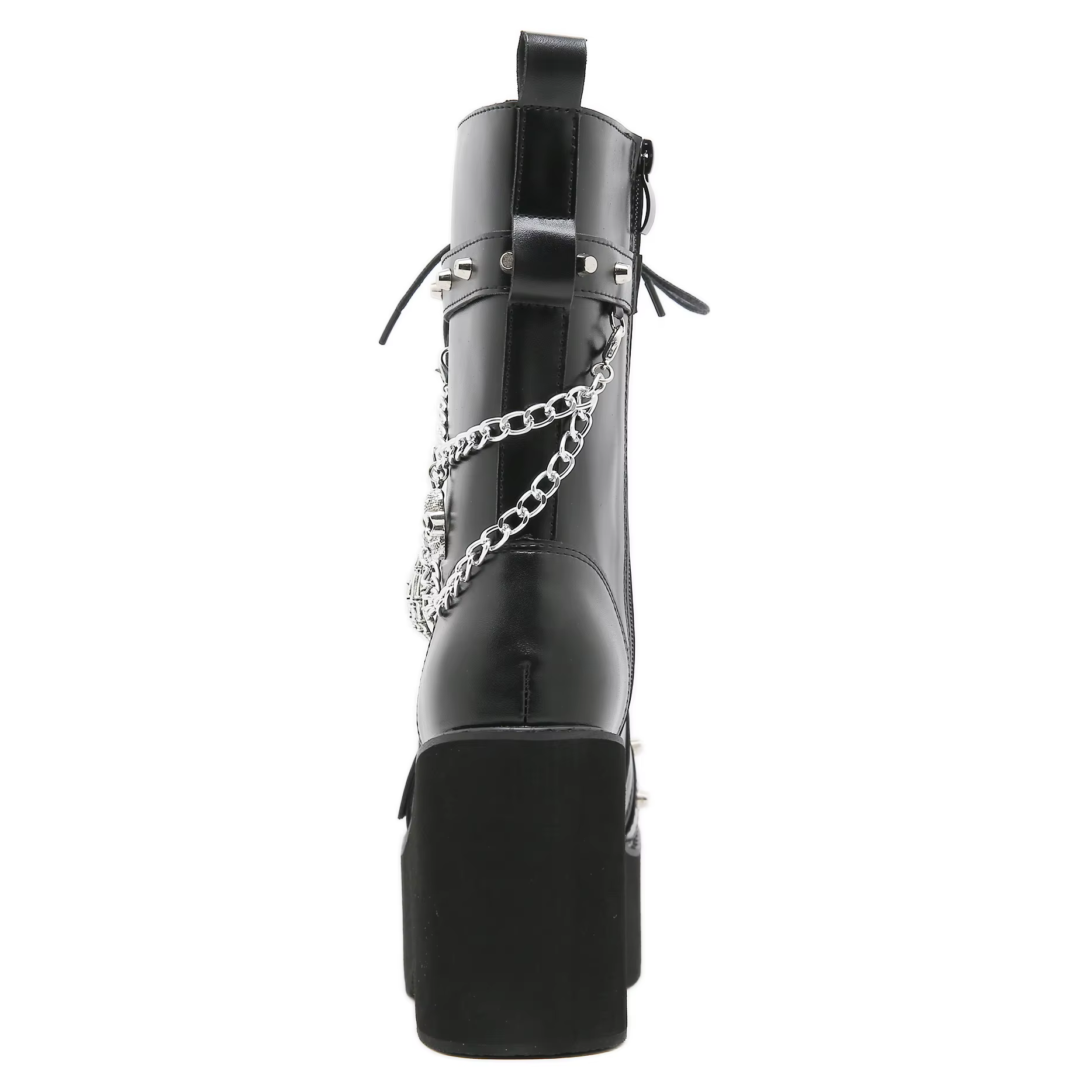 Bottes pour femmes grande taille 43, printemps automne, avec chaîne, plateforme compensée, style pun