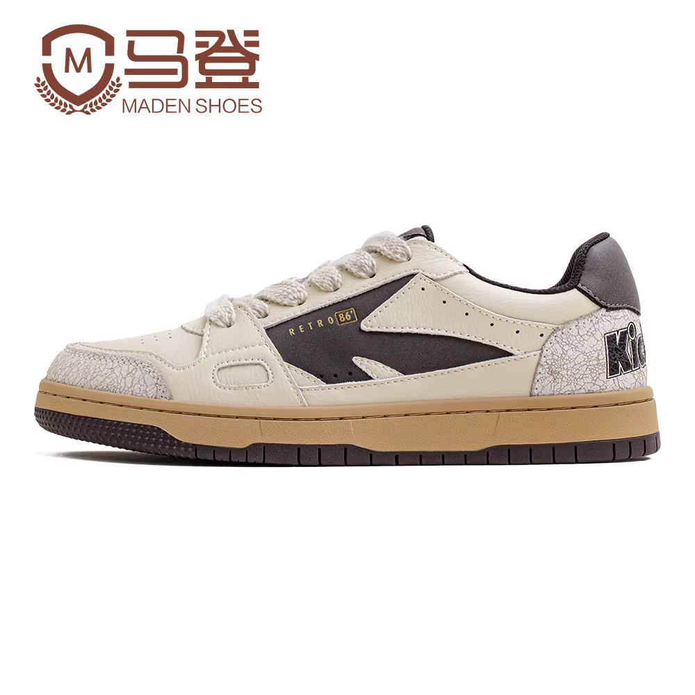 Maden rétro couleur bloc chaussures de Skate plate-forme épaisse semelle souple à lacets bout rond c