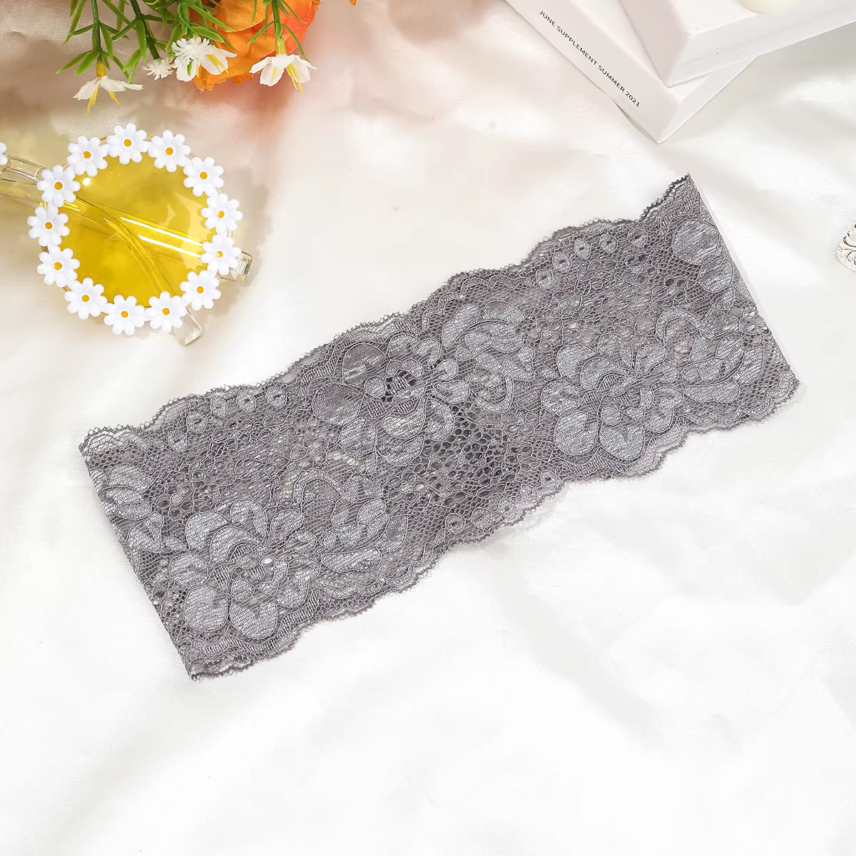 AWAYTR – bandeaux coréens en dentelle florale pour femmes et filles, bandeaux élastiques larges à la