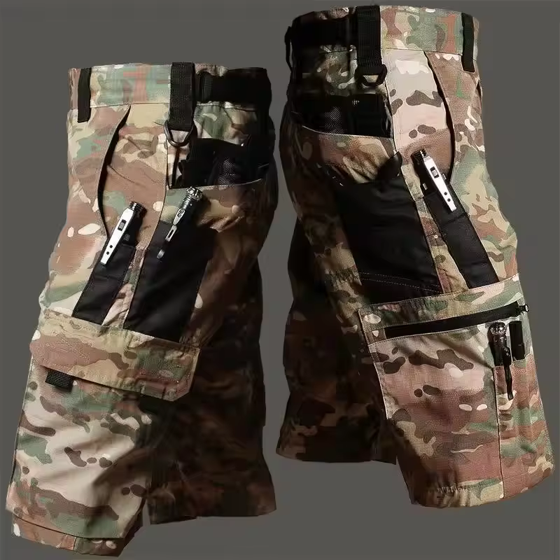 Pantalon de travail militaire vert pour hommes, short d'entraînement de Camouflage de couleur unie, 