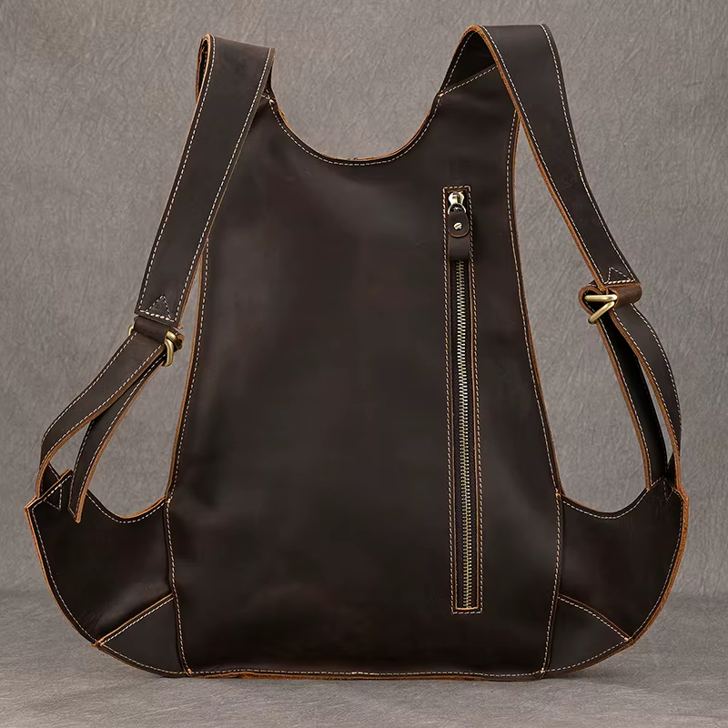 Luufan – sac à dos antivol en cuir véritable pour homme et femme, sac de jour pour téléphone Ipad, p