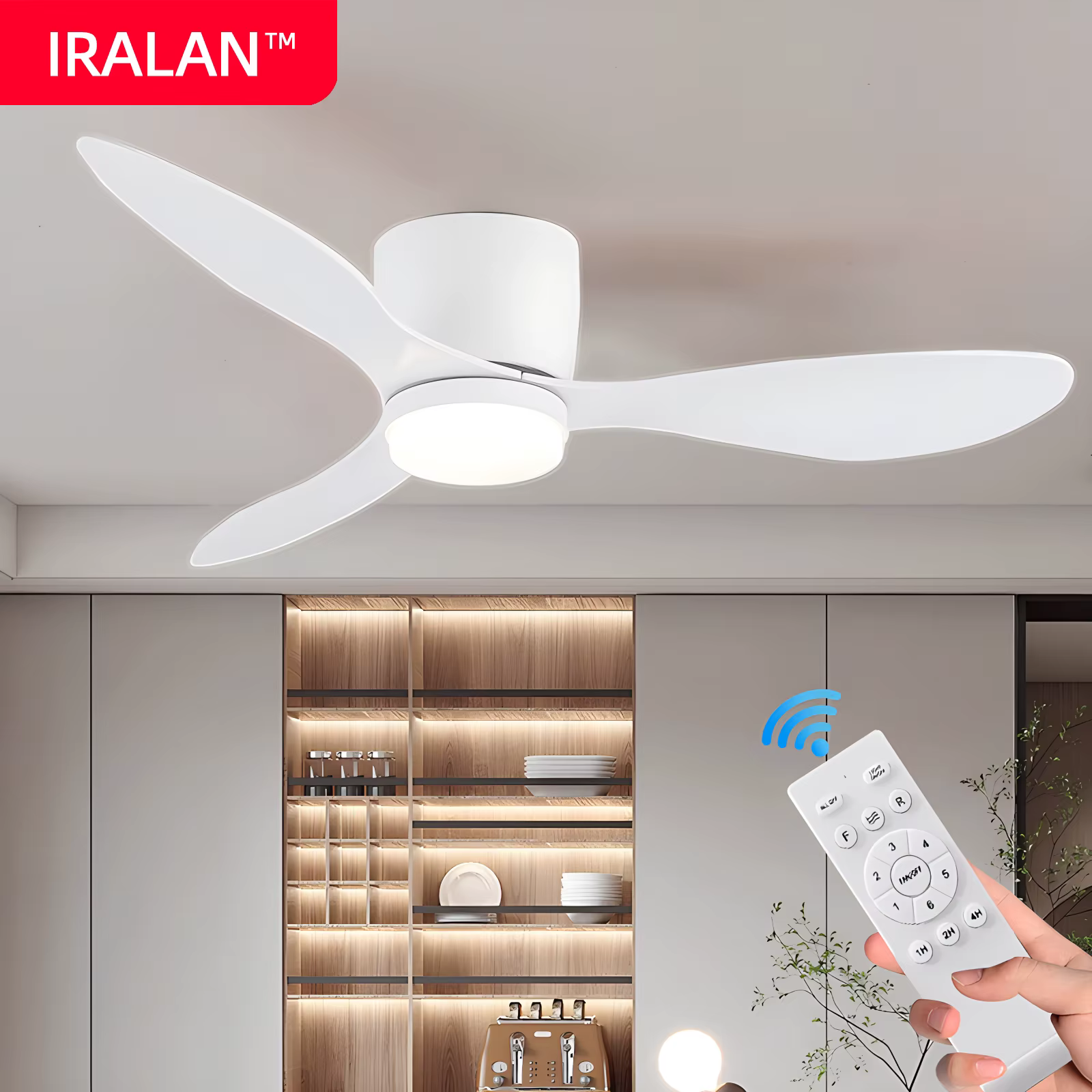 IRALAN ventilateur de plafond moderne ventilateur d'étanchéité appartement chambre salon intérieur c