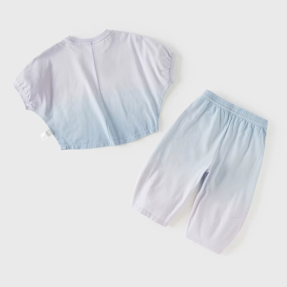 Ensemble pantalon d'été pour filles Dave Bella, survêtement tricoté dégradé pour enfants, vêtements 