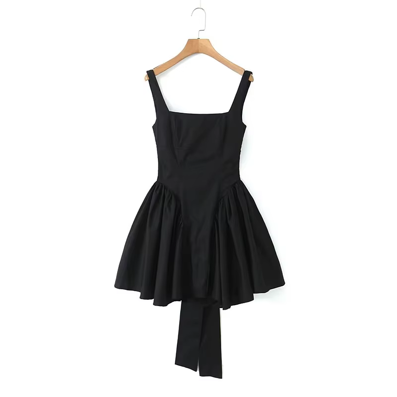YENKYE 2023 femmes doux cravate nœud ceintures Sexy dos nu Robe taille épissé plissé balançoire fête
