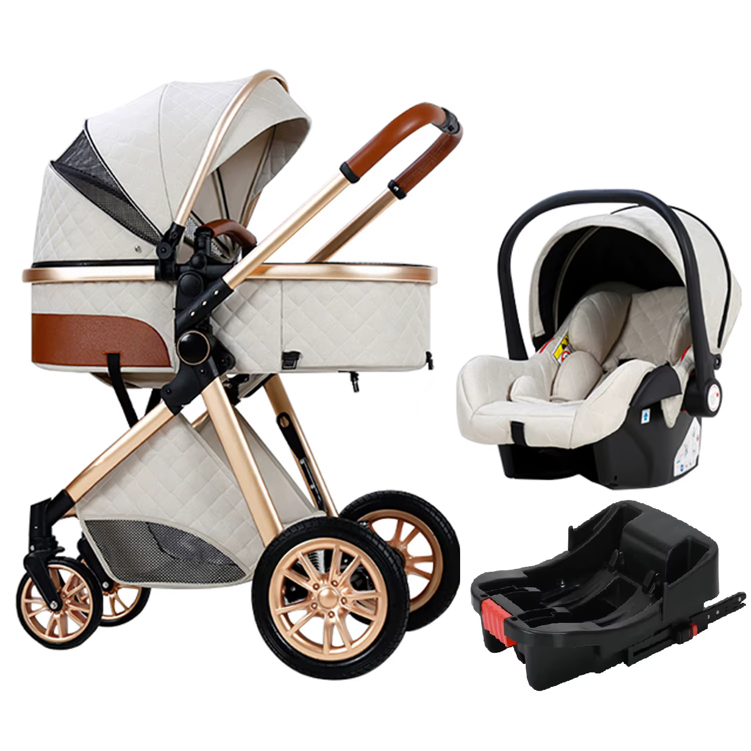 Landau de voyage Portable de luxe 3 en 1, poussette pour bébé, haute paysage, poussette de voyage po