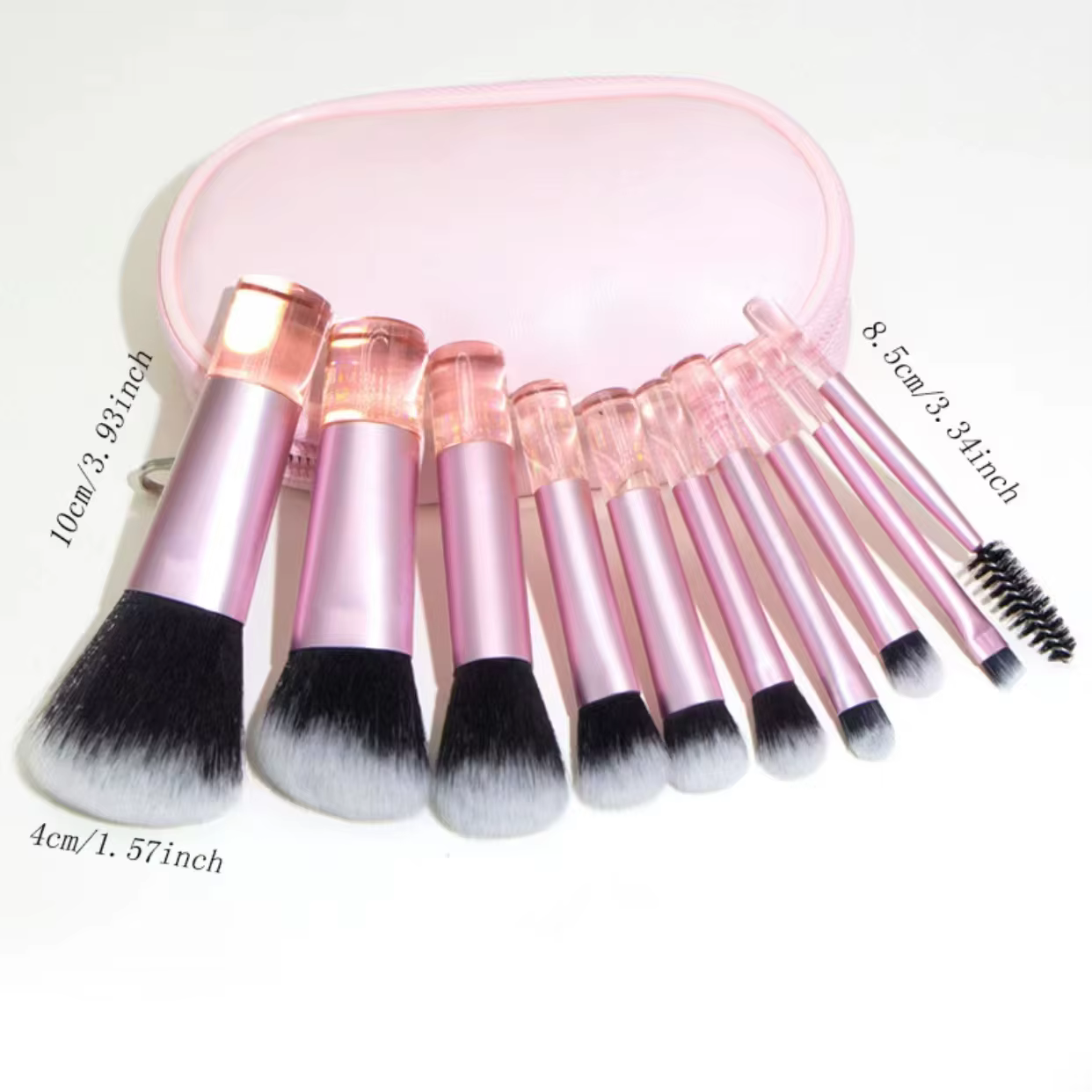 Ensemble de mini pinceaux de maquillage pour le visage, 10 pièces, portables, format voyage, disponi