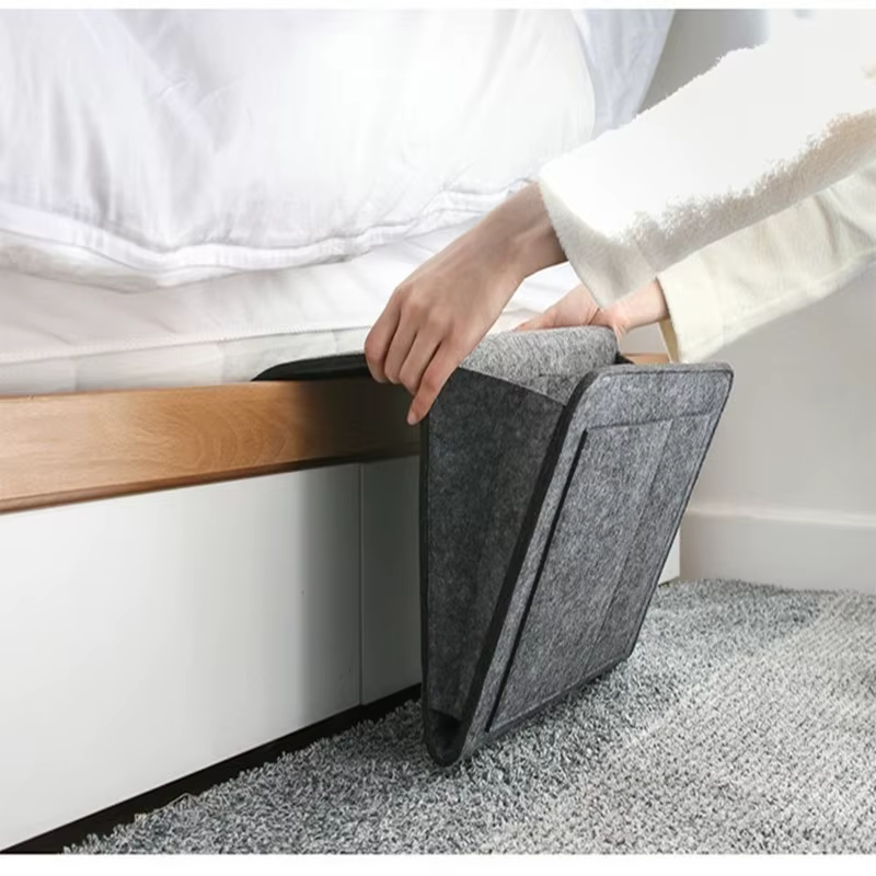 Sac de rangement suspendu en feutre, dortoir, lit, canapé, chambre à coucher, tapis, contenu de maga