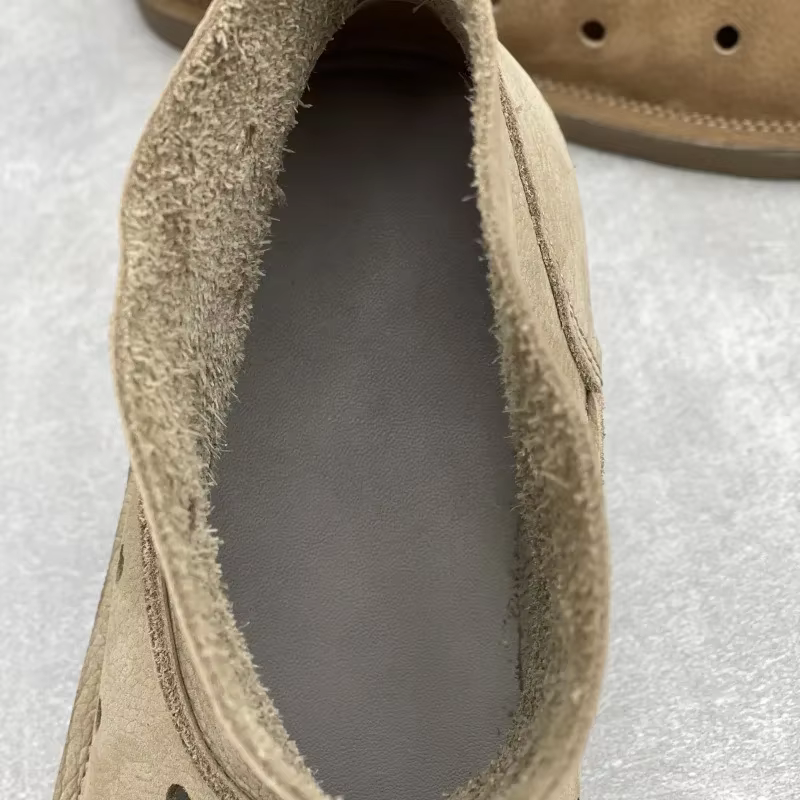 Careaymade-bottines en cuir véritable chaussures plates bout rond Slip-On évider bottes courtes de h