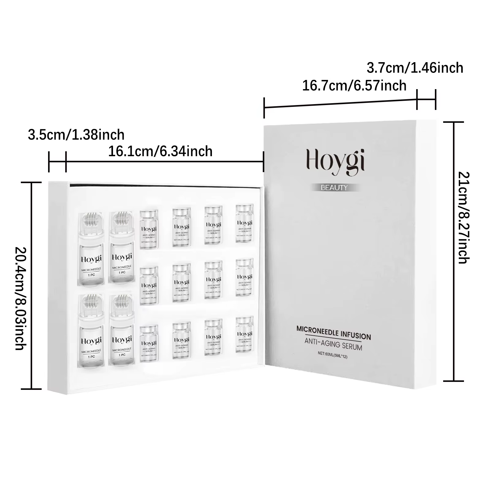 Kit Sérum Raffermissant Visage avec Rouleau Microneedle Anti-Âge, Essence Hydratante et Lissante pou