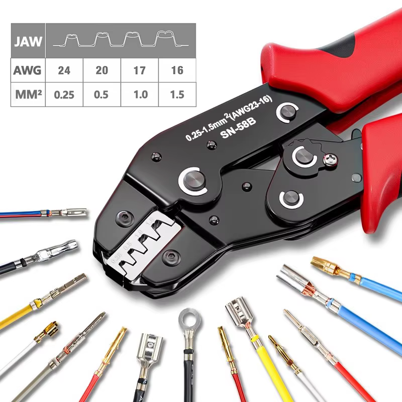 Jeu d'outils de sertissage à cliquet pour canon ouvert Dupont JST MOLEX, bornes Dupont Molex JST TE