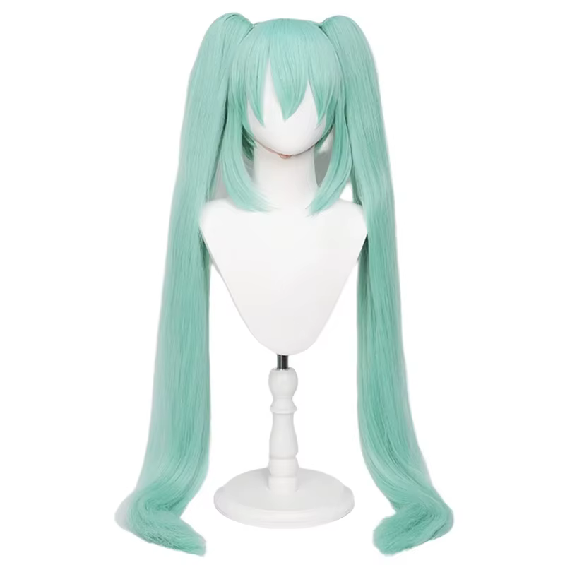 Hatsune Miku miku animation perruque simulation double queue de cheval cheveux longs style perruque