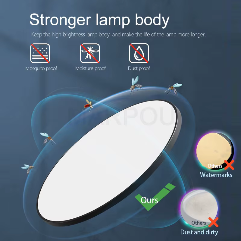 MARPOU plafonnier intelligent lampe à LED pour chambre grandes plafonniers lumières LED avec télécom