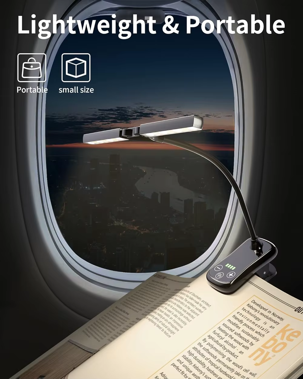Lampe de livre, lampe de lecture à commande tactile à 14 LED avec 3 couleurs et 8 luminosité, lampe