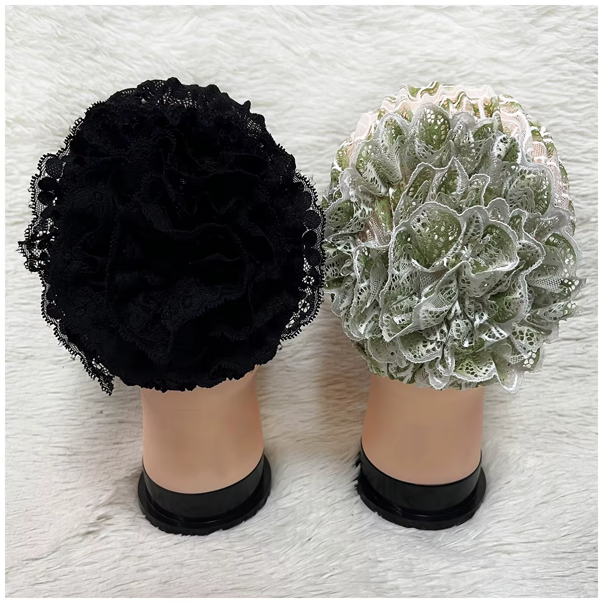 Chapeau en flanelle ajouré en dentelle pour femmes, Design élastique, casquette pour le front, croix